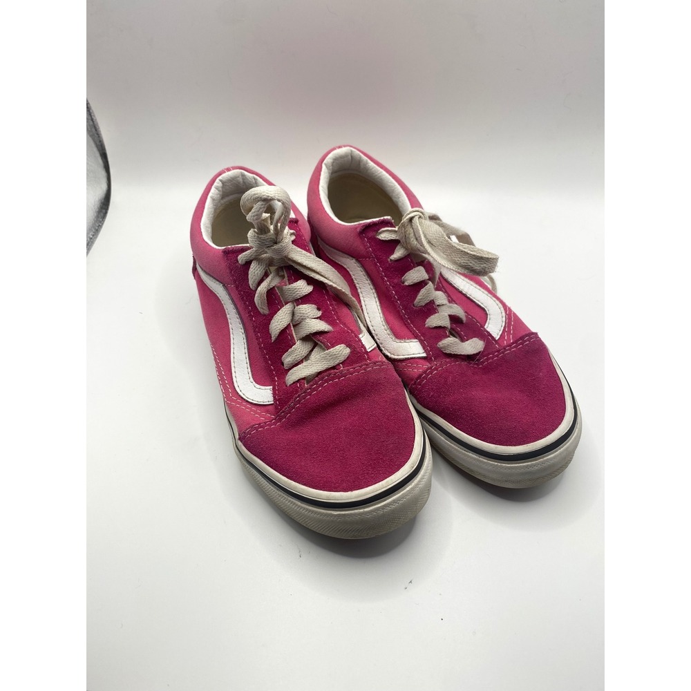 Vans Old Skool Kids Pink Suede Canvas Low Top Skate Shoes Size 2.0 US Kids